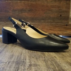 🖤 slingback low block heels